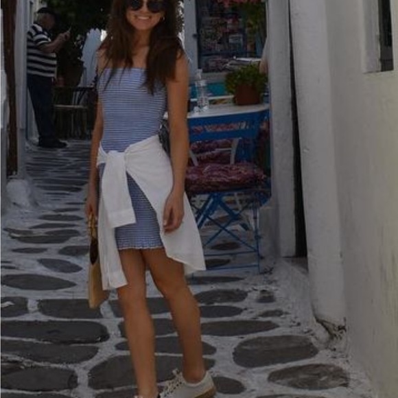 Abercrombie & Fitch Blue Striped, Smocked mini dress - Picture 4 of 4